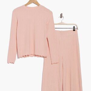 Yogalicious Brushed Ribbed Long Sleeve Top & Pants Pajama Set - NWT - Size XS/0